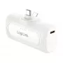 LogiLink PA0349W Mobile Power Bank, 5000 mAh, LiPo, Integrierter klappbarer USB-C-Stecker und USB-C-Anschluss, Weiß