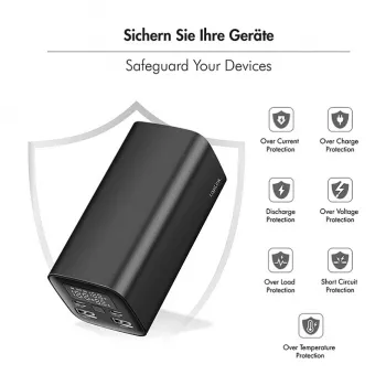 Logilink PA0350 Mobile Power Bank, 20,000 mAh, 65W PD & QC 3.0, Schwarz