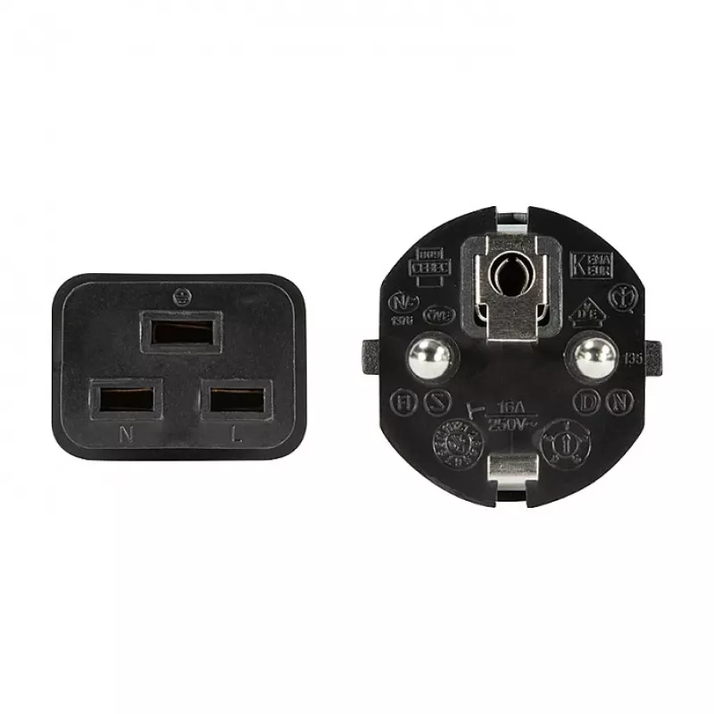 Logilink Netzkabel, CEE 7/7 auf IEC C19, Schwarz, 3 m