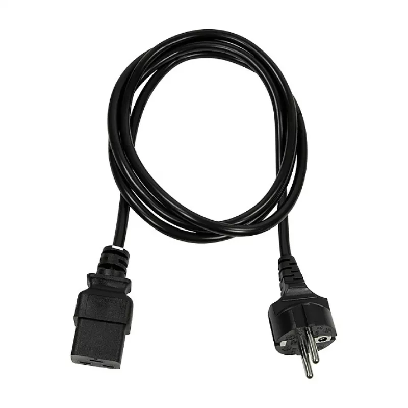 Logilink Netzkabel, CEE 7/7 auf IEC C19, Schwarz, 3 m