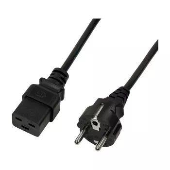 Logilink Netzkabel, CEE 7/7 auf IEC C19, Schwarz, 3 m
