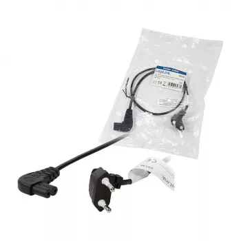 LogiLink Netzkabel Eurostecker CEE 7/16 auf IEC C7 0,75 m Schwarz