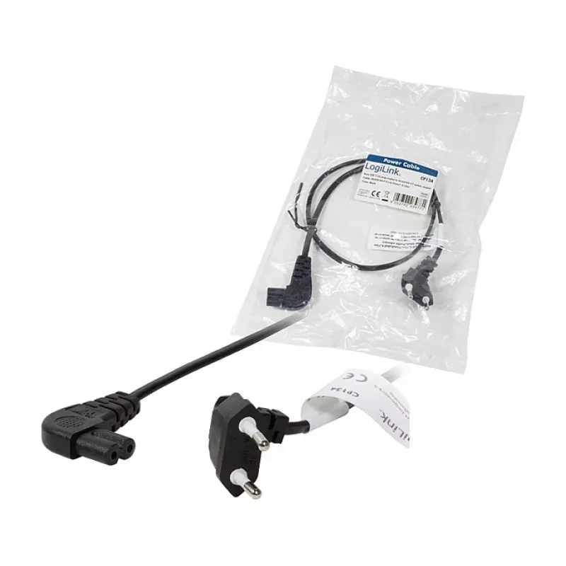 LogiLink Netzkabel Eurostecker CEE 7/16 auf IEC C7 0,75 m Schwarz