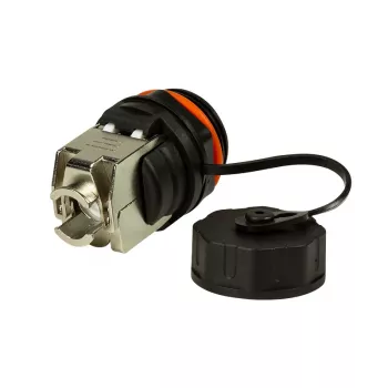 LogiLink Professional Cat.6A STP Keystone Jack RJ45, IP68 Industrial Outdoor, Werkzeugfrei, Zinkdruckguss, Schwarz