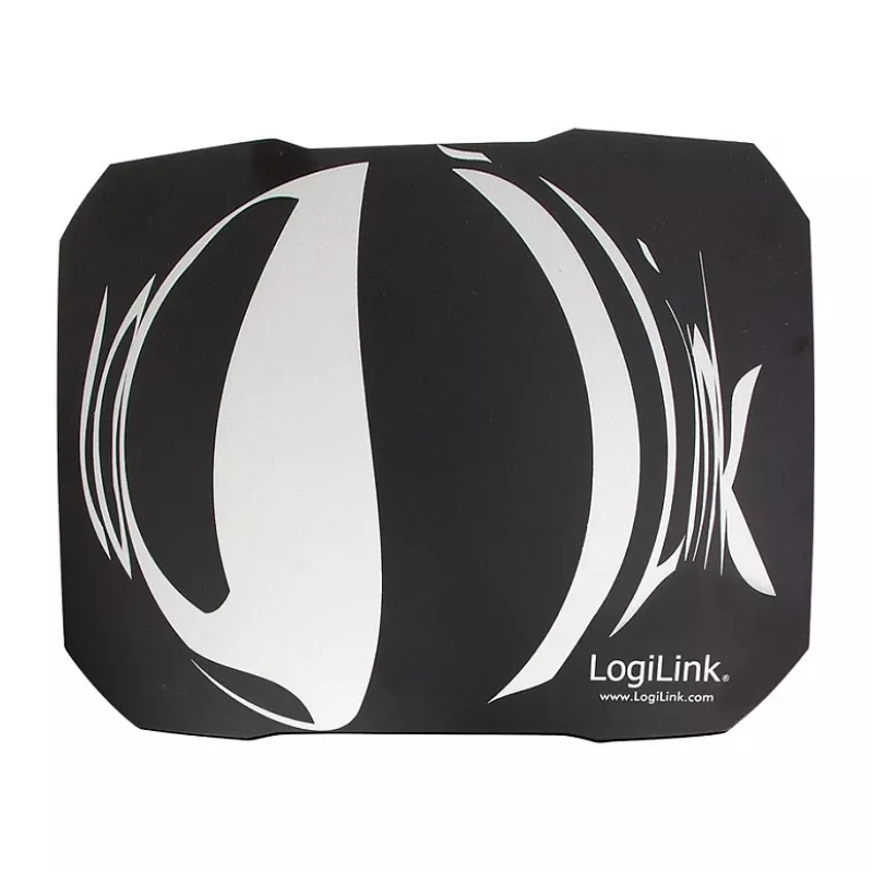 LogiLink Q1 Mate Gaming Mauspad XL – Mikrogewebe, rutschfeste Gummibasis, genähte Kanten, schwarze Schreibtischunterlage
