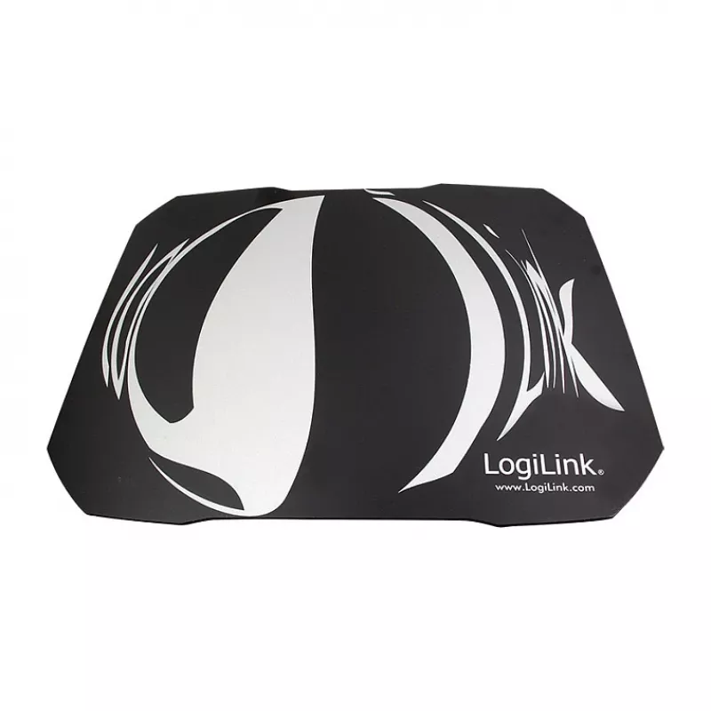 LogiLink Q1 Mate Gaming Mauspad XL – Mikrogewebe, rutschfeste Gummibasis, genähte Kanten, schwarze Schreibtischunterlage