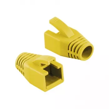Logilink RJ45 Modular Plug Cable Boot 8mm Gelb – Snagless Strain Relief Boot (50 Stück)