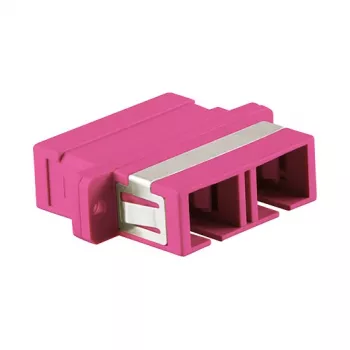 LogiLink SC Duplex OM4 Multimode Glasfaser-Adapter mit Flansch, Violett