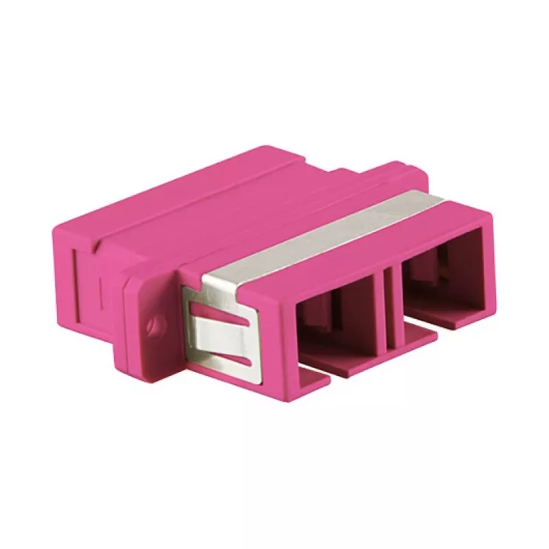LogiLink SC Duplex OM4 Multimode Glasfaser-Adapter mit Flansch, Violett