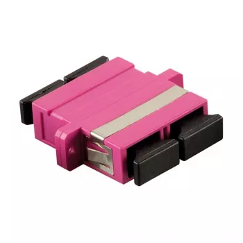LogiLink SC Duplex OM4 Multimode Glasfaser-Adapter mit Flansch, Violett