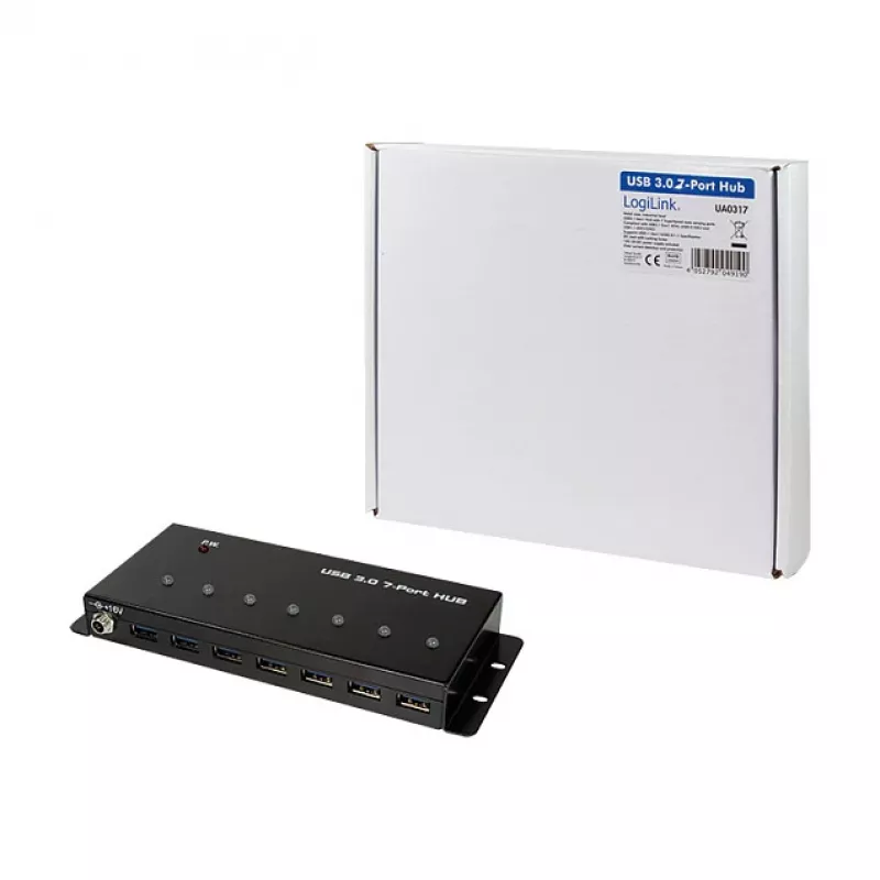 LOGILINK UA0317 USB 3.0 Hub, 7-Port, Metallgehäuse, Industriequalität