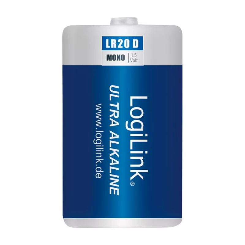 LogiLink Ultra Power Alkaline D-Batterie LR20 2er-Pack Blister