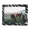 LogiLink Ultraflaches Mauspad mit integriertem Bilderrahmen, Zebra-Design, rutschfeste Gummibasis, 2 mm, 10 x 15 cm Foto, Schwarz/Weiß