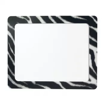 LogiLink Ultraflaches Mauspad mit integriertem Bilderrahmen, Zebra-Design, rutschfeste Gummibasis, 2 mm, 10 x 15 cm Foto, Schwarz/Weiß