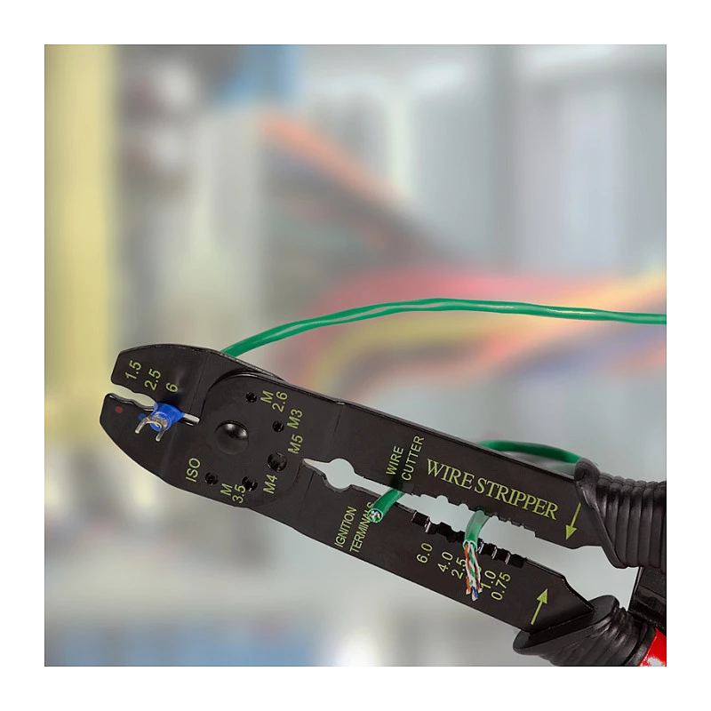 LOGILINK Universelle Crimpzange für isolierte Kabelschuhe mit Crimp-Sortiment
