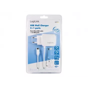 LogiLink Universal Wall USB Charger - Netzteil - 2,1 A - 2 Ausgangsanschlüsse (USB)