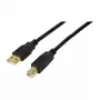 LogiLink USB 2.0 Aktives Verlängerungskabel, USB-A Stecker auf USB-B Stecker, 20 m, mit Signalverstärker, Schwarz