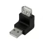 LogiLink USB 2.0 Winkeladapter 270° A/M auf A/F, 480 Mbps, Schwarz