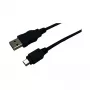 LogiLink USB 2.0 Kabel, USB-A Stecker auf Mini-USB Stecker, Schwarz, 3 m