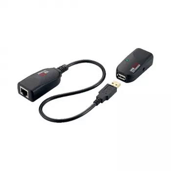 LOGILINK USB 2.0 Cat.5 Extender, 50 m, Pigtail, Schwarz