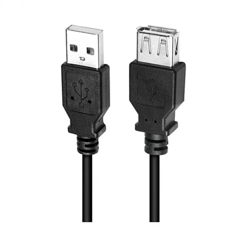 LogiLink CU0011B USB 2.0 Verlängerungskabel, USB-A Stecker auf USB-A Buchse, Schwarz, 3 m