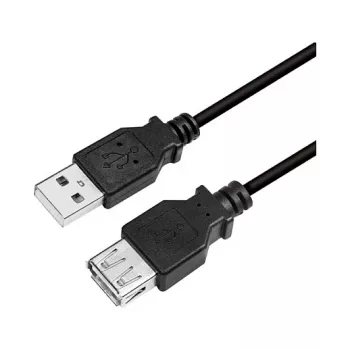 LogiLink CU0011B USB 2.0 Verlängerungskabel, USB-A Stecker auf USB-A Buchse, Schwarz, 3 m