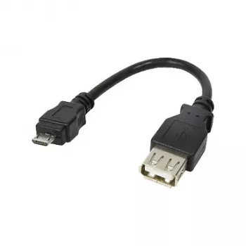 LogiLink AU0030 USB 2.0 OTG-Adapterkabel, Micro-USB-B-Stecker auf USB-A-Buchse, 480 Mbit/s, 0,1 m, Schwarz