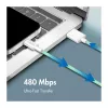 LogiLink USB 2.0 Type-C Kabel, A/M auf C/M, 480 Mbit/s, 60 W, Nylon, Grün, 0,5 m