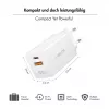 Logilink USB-A/C Charger 65 W GaN, 1x USB-A (QC), 1x USB-C (PD), Weiß