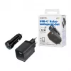 Logilink USB-A/C Ladekit, 15 W, je 1x USB-A, 1x USB-C, Schwarz