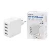 Logilink USB-A-Ladegerät, 24 W, 4 Ports, 4x USB-A, Weiß