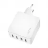 Logilink USB-A-Ladegerät, 24 W, 4 Ports, 4x USB-A, Weiß