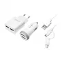Logilink USB-A Ladegerät-Set, 10,5 W / 10 W, 2 Ports, 2x USB-A, Weiß
