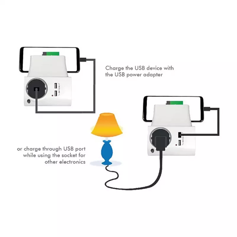 LogiLink USB-A-Wandladegerät 10,5 W, 2 Ports, mit Ladestation, Weiß