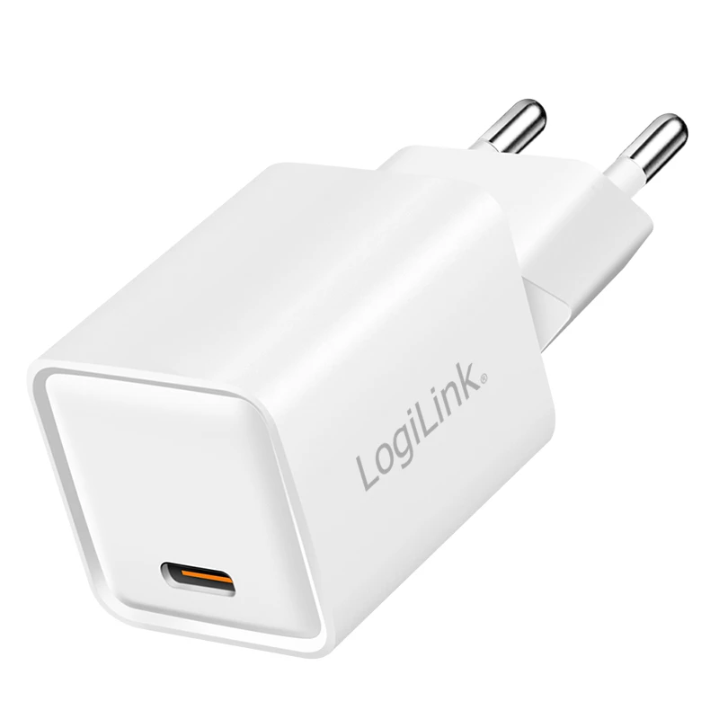 LogiLink USB-C-Ladegerät 20 W GaN, 1 Port, USB Power Delivery, Weiß