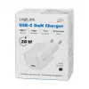 LogiLink USB-C-Ladegerät 20 W GaN, 1 Port, USB Power Delivery, Weiß