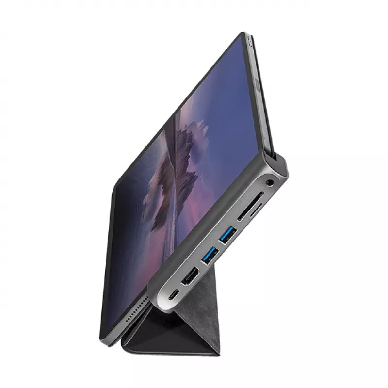 LOGILINK USB-C Docking Station, 7-Port, USB 3.2 Gen1, 100W PD, 4K HDMI, für iPad, Aluminium (UA0385)