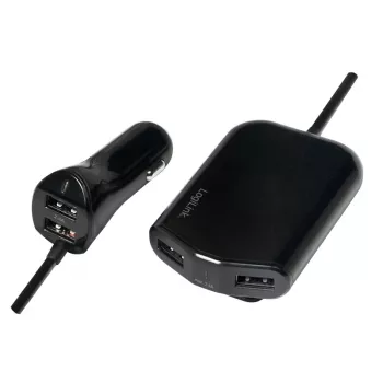 Logilink USB-Autoladegerät, 2+2 Ports, 24 W, schwarz