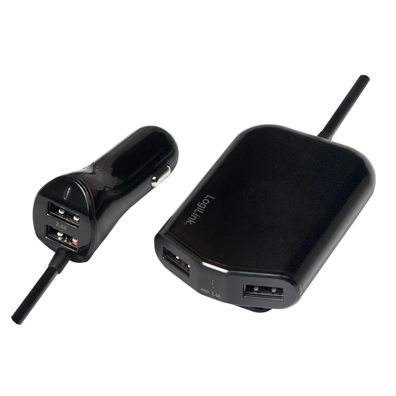 Logilink USB-Autoladegerät, 2+2 Ports, 24 W, schwarz