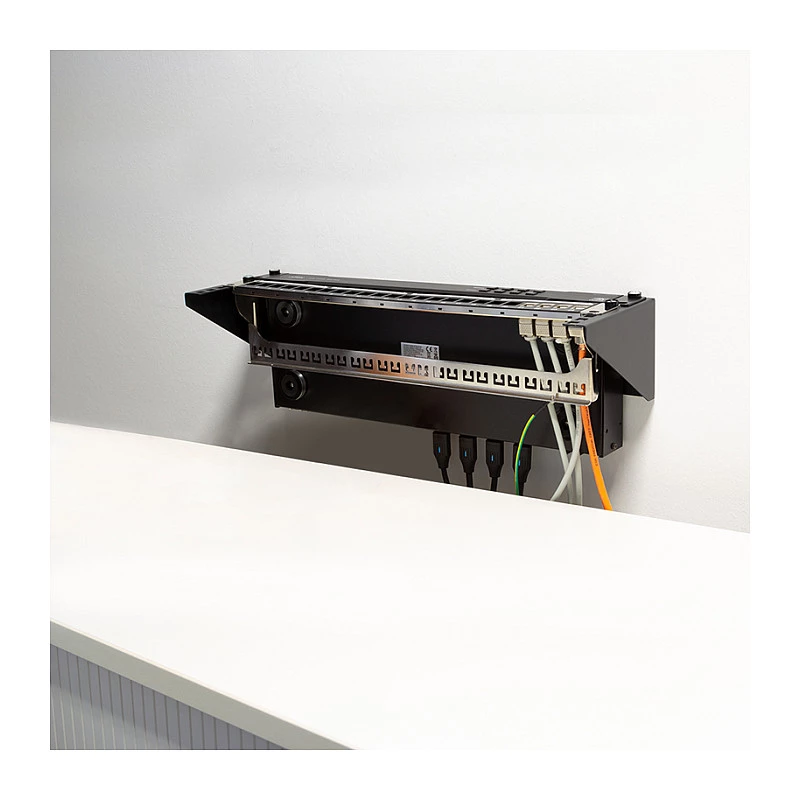 Logilink WB0011 19 Zoll 1U Rack für Untertisch- oder Wandmontage, Schwarz