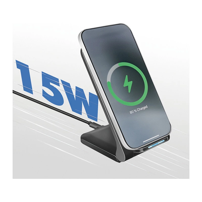 Logilink Wireless Quick Charging Stand 15 W, Doppelspule, schwarz