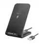 Logilink Wireless Quick Charging Stand 15 W, Doppelspule, schwarz