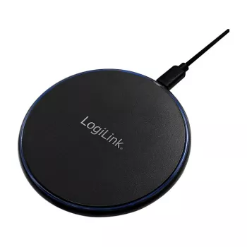 LogiLink Kabelloses Tisch-Schnellladegerät 10 W Qi Ladepad schwarz