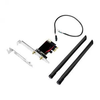 LogiLink WL0248 PCI-Express Wi-Fi 6E AX5400 Tri-Band-Karte mit Bluetooth 5.2, 2,4/5/6 GHz, 2x abnehmbare 5-dBi-Antennen, Intel AX210, WPA3, Windows 10/11 & Linux