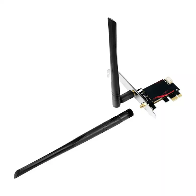 LogiLink WL0248 PCI-Express Wi-Fi 6E AX5400 Tri-Band-Karte mit Bluetooth 5.2, 2,4/5/6 GHz, 2x abnehmbare 5-dBi-Antennen, Intel AX210, WPA3, Windows 10/11 & Linux