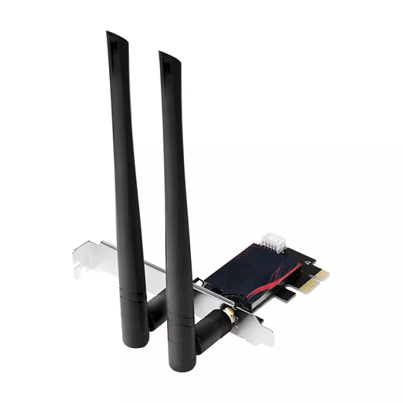 LogiLink WL0248 PCI-Express Wi-Fi 6E AX5400 Tri-Band-Karte mit Bluetooth 5.2, 2,4/5/6 GHz, 2x abnehmbare 5-dBi-Antennen, Intel AX210, WPA3, Windows 10/11 & Linux