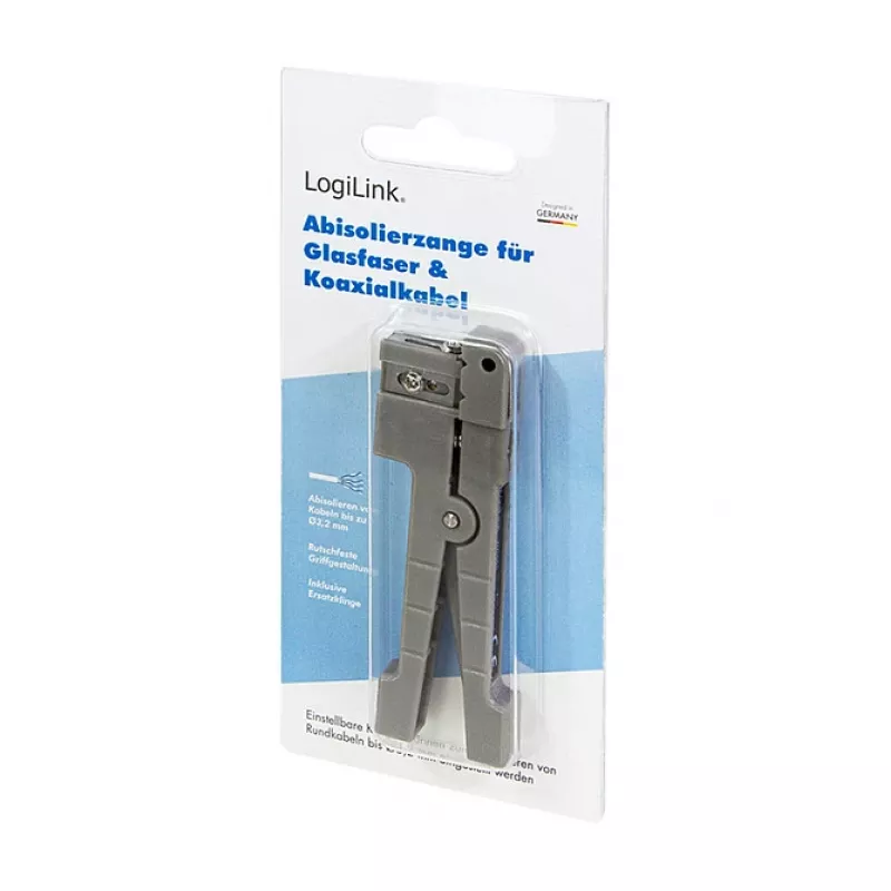 LOGILINK WZ0063 Universelles Kabelabisolierwerkzeug für Glasfaser, Koaxial- und Kupferkabel bis 3,2 mm