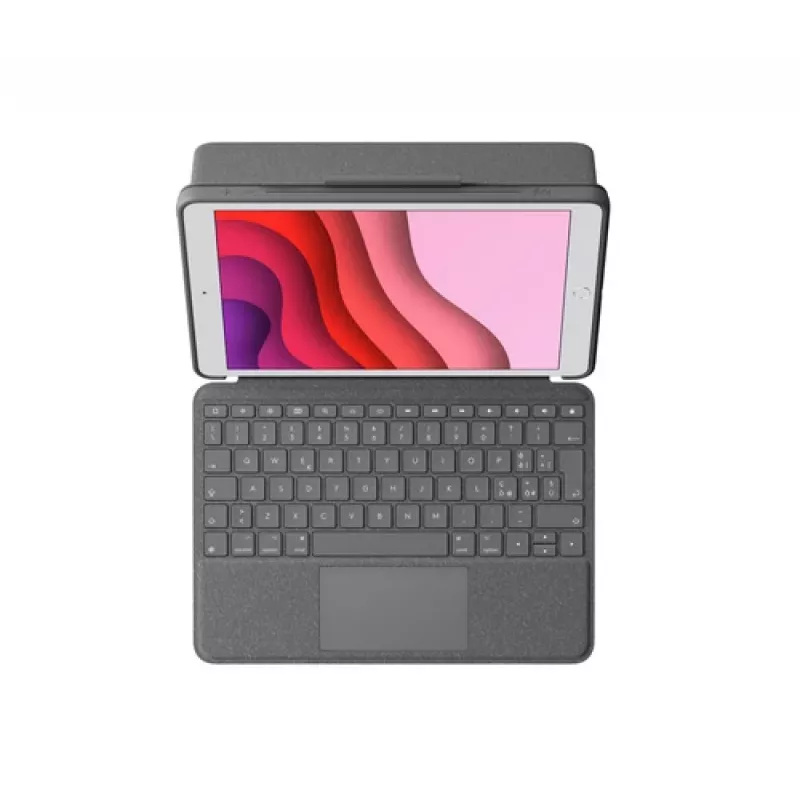Logitech Combo Touch - Tastatur- und Folio-Hülle - mit Trackpad - hintergrundbeleuchtet - Apple Smart Connector - QWERTY - Italienisch - Graphit - für Apple 10,2-Zoll-iPad (7. Generation, 8. Generation, 9. Generation)