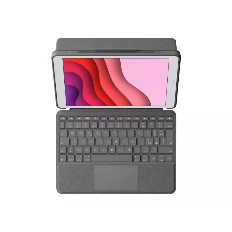 Logitech Combo Touch - Tastatur- und Folio-Hülle - mit Trackpad - hintergrundbeleuchtet - Apple Smart Connector - QWERTY - Italienisch - Graphit - für Apple 10,2-Zoll-iPad (7. Generation, 8. Generation, 9. Generation)
