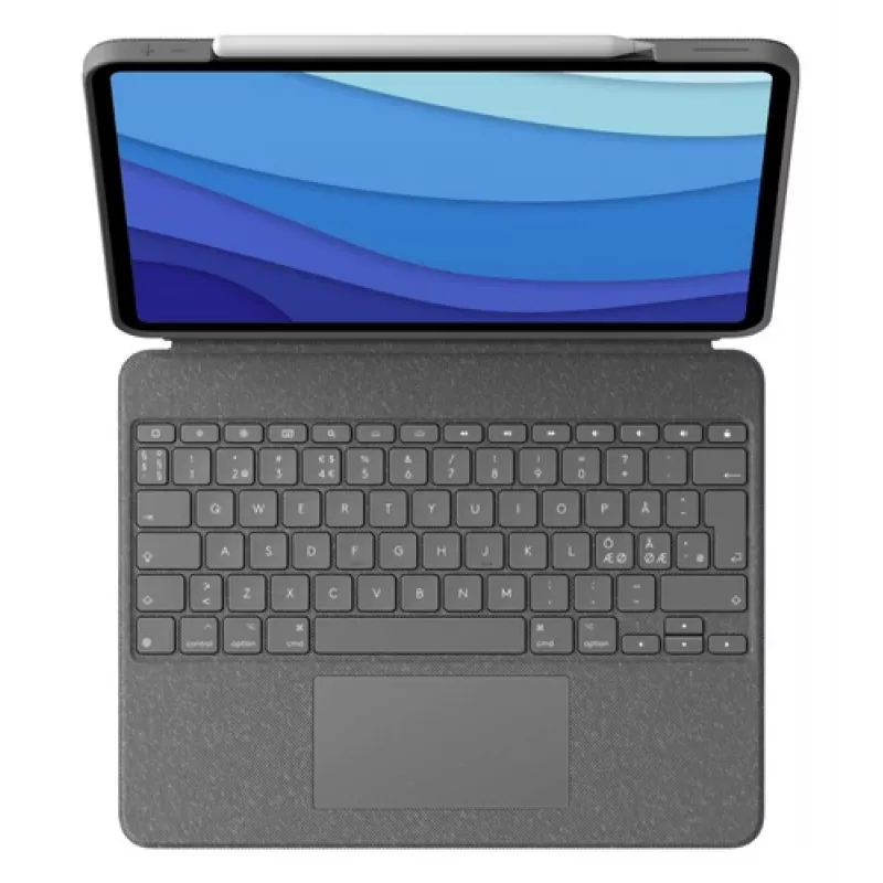 Logitech Combo Touch Tastaturhülle mit Trackpad für iPad (7., 8., 9. Generation) - Pan Nordic Layout - Graphit